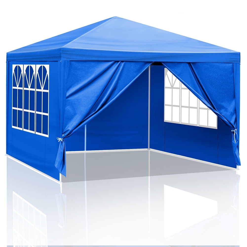 Aimee Lii 120" x120" Large Party Tent, Events Shelter Canopy Gazebo with 4 Side Walls, Shade Shelter for Weddings, Picnic, Blue