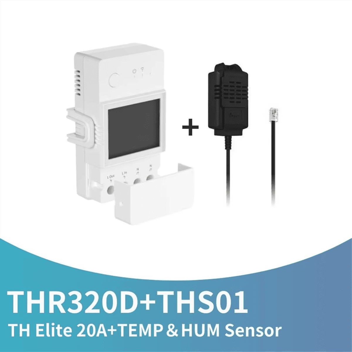 TH Elite 20A Smart Temperature Humidity Monitoring Switch LCD Screen Smart Home Automation Modules,1 x Smart Temperature Humidity Monitoring Kit,White