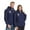 #0225-Blue, variant on Pounoo Heated Jackets for Men Women Hood USB Charging Jacket Unisex Windproof Multi-Zone Heating Winter Outdoor Coats Gift