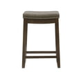 thumbnail image 2 of Linon Claridge 26" Backless Wood Counter Stool, Rustic Brown with Gray Linen Fabric, Includes 1 Stool, 2 of 12