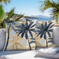 thumbnail image 3 of Navy Blue Palm Trees Outdoor Pillow Covers 18x18 Inch Throw Pillow Covers Set of 2 Waterproof Decorative Pillow Cases Vintage Summer Botanical Watercolor Cushion Covers for Patio Furniture Garden, 3 of 8