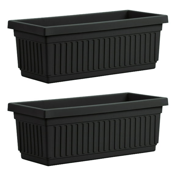 HC Companies 30 In Fluted Plastic Venetian Flower Window Box (2 Pack)