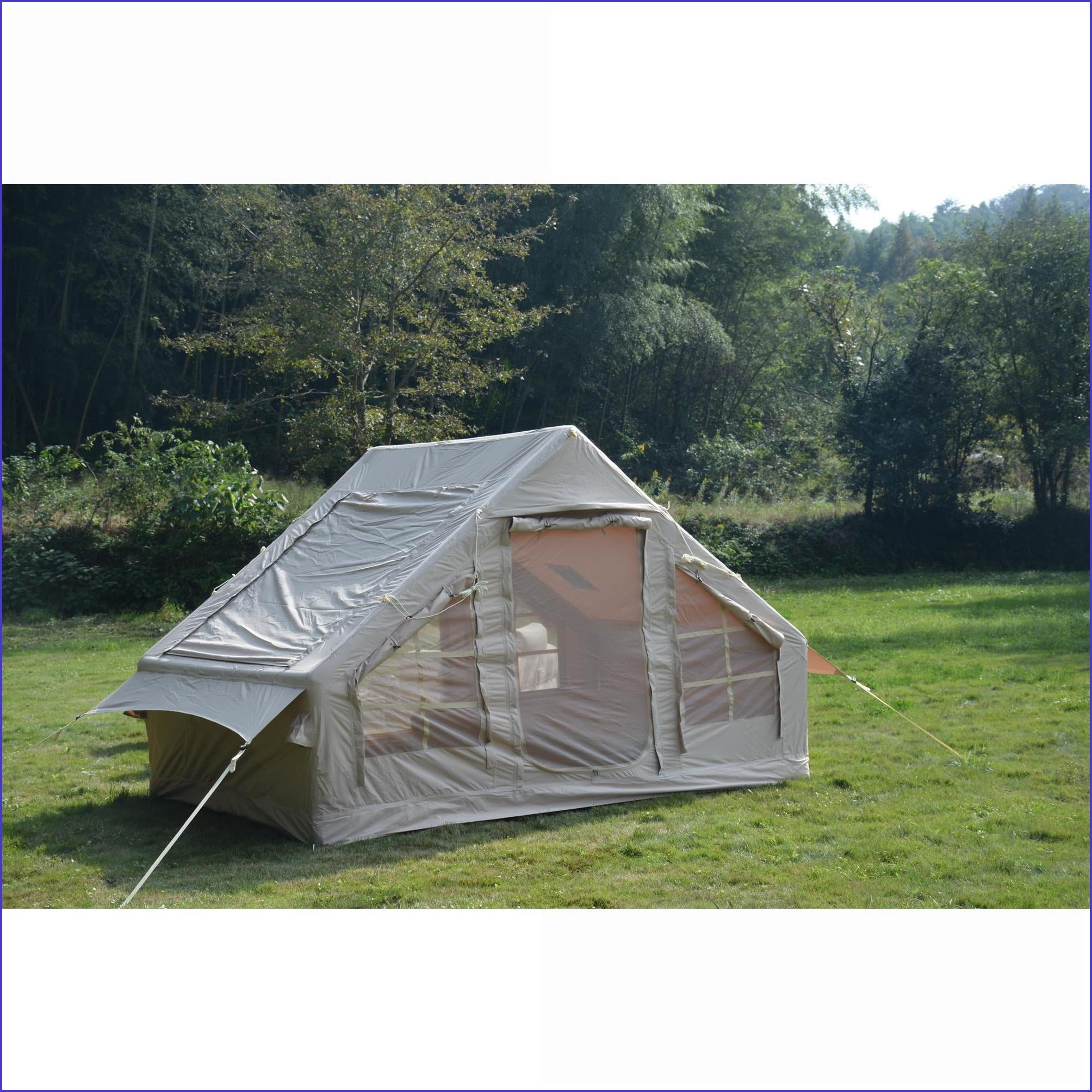 Tents | Tienda de Campaña, 4-6 Person 4 Season Inflatable Tent for Camping Glamping, Waterproof with Stove Jack | Beige