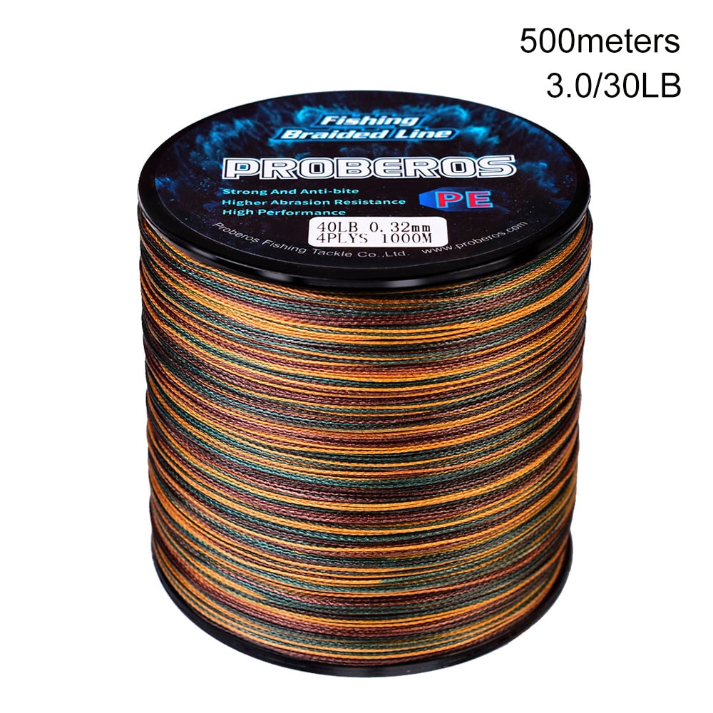 Strong Fishing Line High-tensile Braided Color Lines For Saltwater  Freshwater Fishing Tackle Camouflage Blue 0.6/10LB 300meters 
