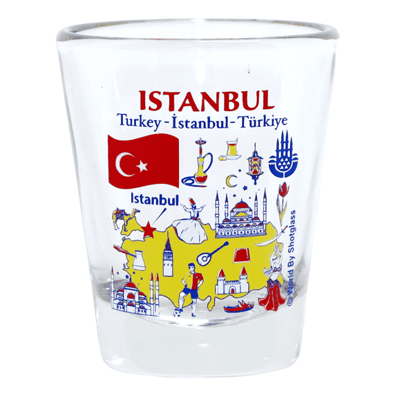 Istanbul Turkey Landmarks and Icons Collage Shot Glass
