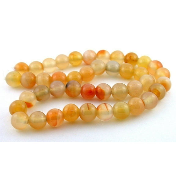 10mm Round Gemstone Carnelian Agate Beads 15" Strand cbs1