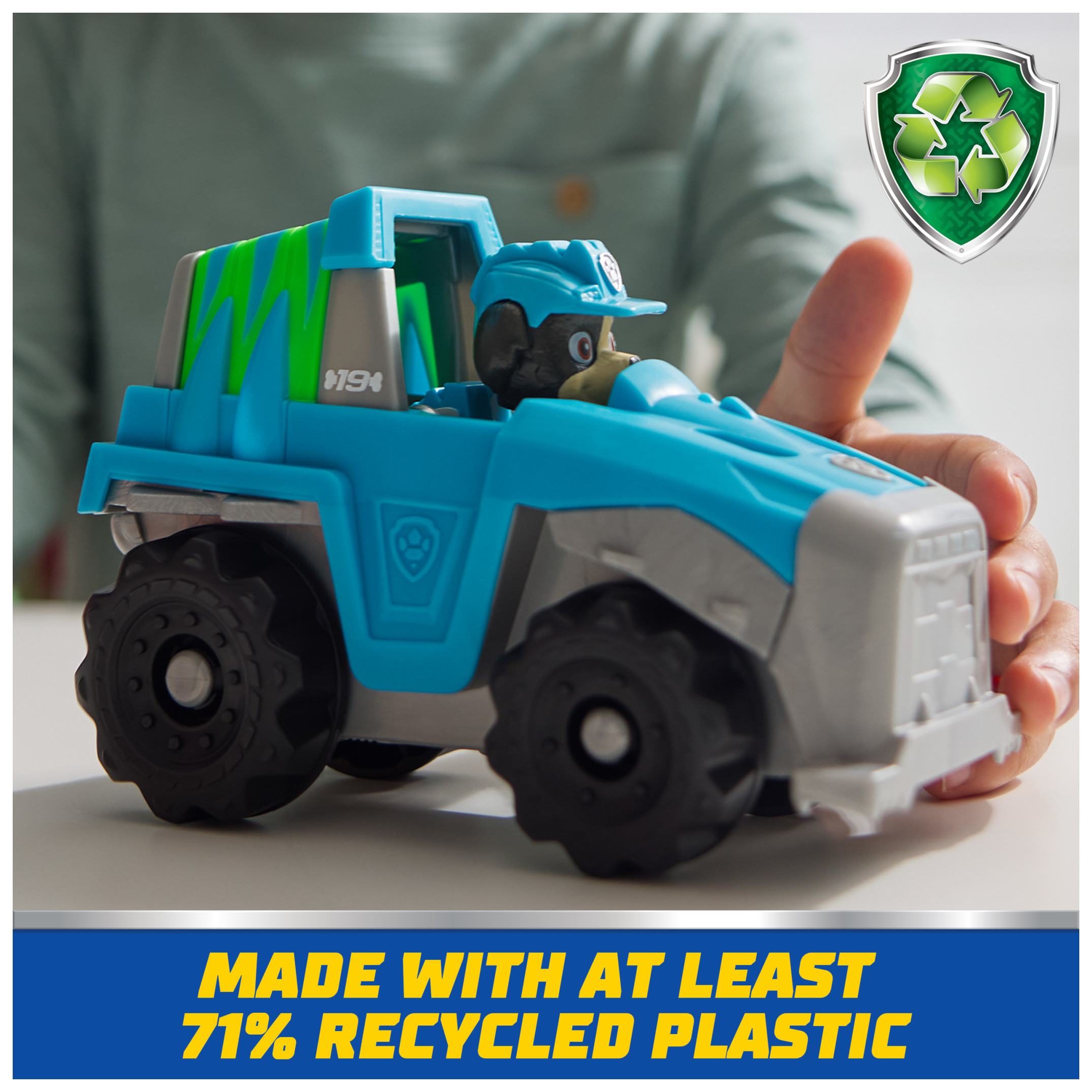 PAW Patrol Dino Rescue Truck with Collectible Rex Figure, Sustainably Minded Toys for Kids Ages 3+