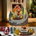 thumbnail image 4 of Christmas Village Decoration Church House Festival Scene Moving Train and Santa Claus with Led Lights, Music, 4 of 5