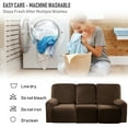 thumbnail image 5 of SHANNA Stretch Recliner Sofa Cover Sofa Slipcover, 3 Seater Couch Cover Furniture Protector, Dark Brown, 5 of 8