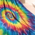 thumbnail image 3 of Colorful Rainbow Tie Dye Spiral Pattern Blanket,Comfortable Soft Flannel Throw Blanket,All Season,Warm Lightweight Blankets for Sofa Bed Couch Living Room Chair,30"x40", 3 of 4
