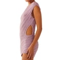 thumbnail image 3 of Nituyy Women's Summer Solid Color Sleeveless One Shoulder Halter Dress, 3 of 6