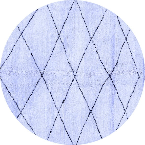 Ahgly Company Indoor Round Solid Blue Modern Area Rugs, 3' Round