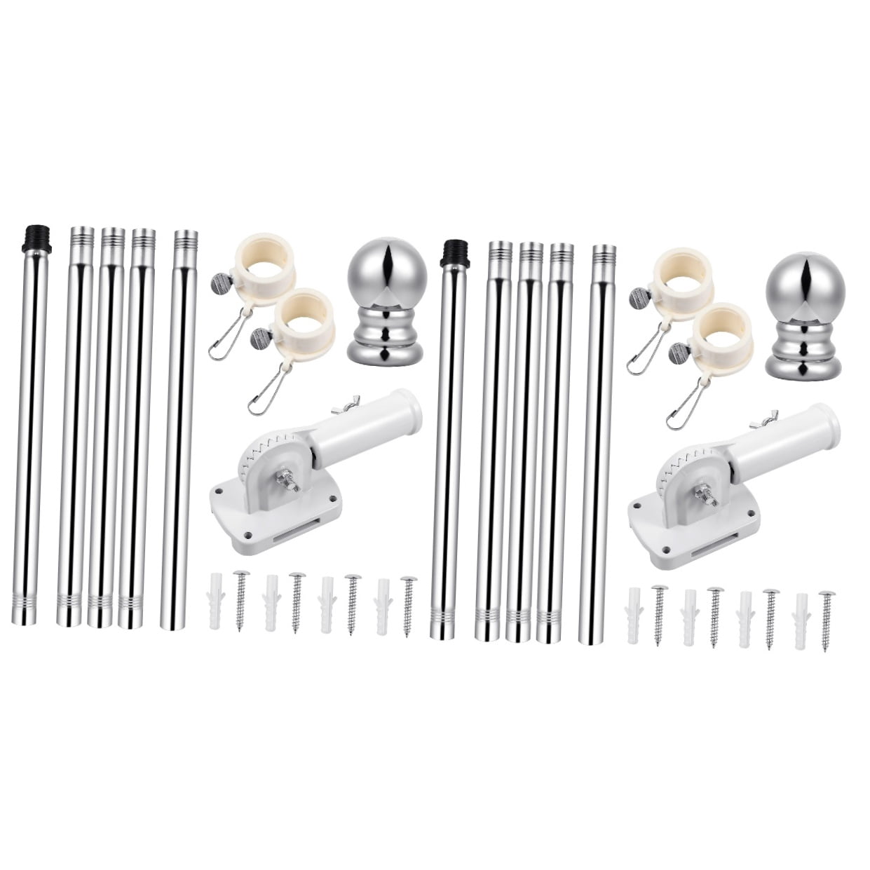 Raindrops 2-Pack Flag Pole Holder Brackets for Porch Yard Outdoor Flagpoles, Alloy Flag Rod Holders