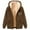 a-Brown50158, variant on Women's Coat Autumn Winter Plush Lined Hooded Jacket With Santa Bull Skull Print Long Sleeve Zipper Cozy Cute Style Versatile Coat For Casual Daily Streetwear Activities Soft Outerwear