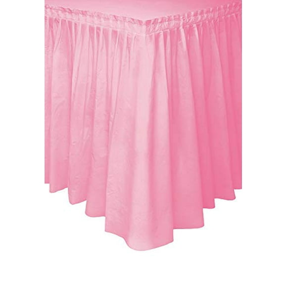 Light Pink Plastic Table Skirt, 29" x 14 ft.