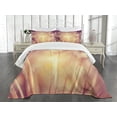 thumbnail image 3 of Ambesonne Ivory Quilted Bedspread Set 3 Pcs, Dandelion Petals Spring, Queen Size, Peach Coral, 3 of 5