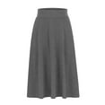 thumbnail image 3 of Jalioing Women's A-Line Maxi Skirt High Waist Office Dressy Skirts Summer Solid Color Casual Half Dress, 3 of 5