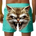 thumbnail image 4 of Purcolt Mens Swim Trunks Funny Cat Printed Beach Board Shorts Summer Athletic Running Shorts with Pockets, 4 of 6