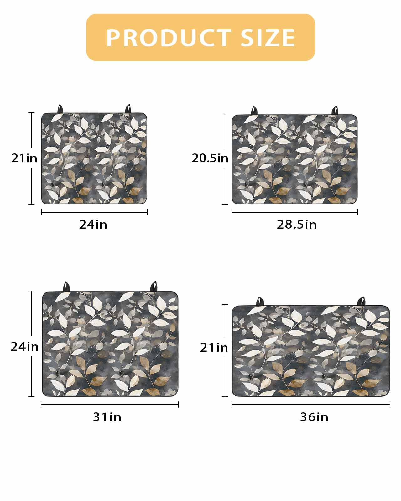 nqOlkjepod Large Induction Cooktop Protector Mat 36"x21", Brown White Leaves Stove Top Covers for Electric Stove, Farmhouse Vintage Botanical Plants Stove Burner Cover Mats, Glass Top Stove Cover