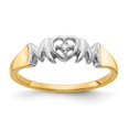 thumbnail image 1 of Solid 14k Yellow Gold w/Rhodium Simulated CZ MOM Ring, 1 of 1