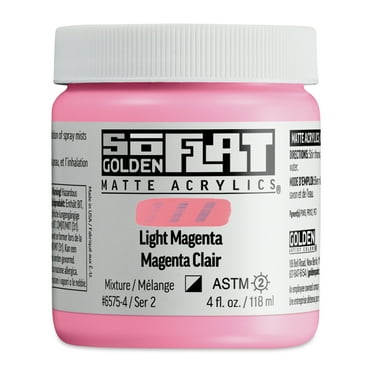 Golden SoFlat Matte Acrylic Paint - Light Magenta, 118 ml, Jar