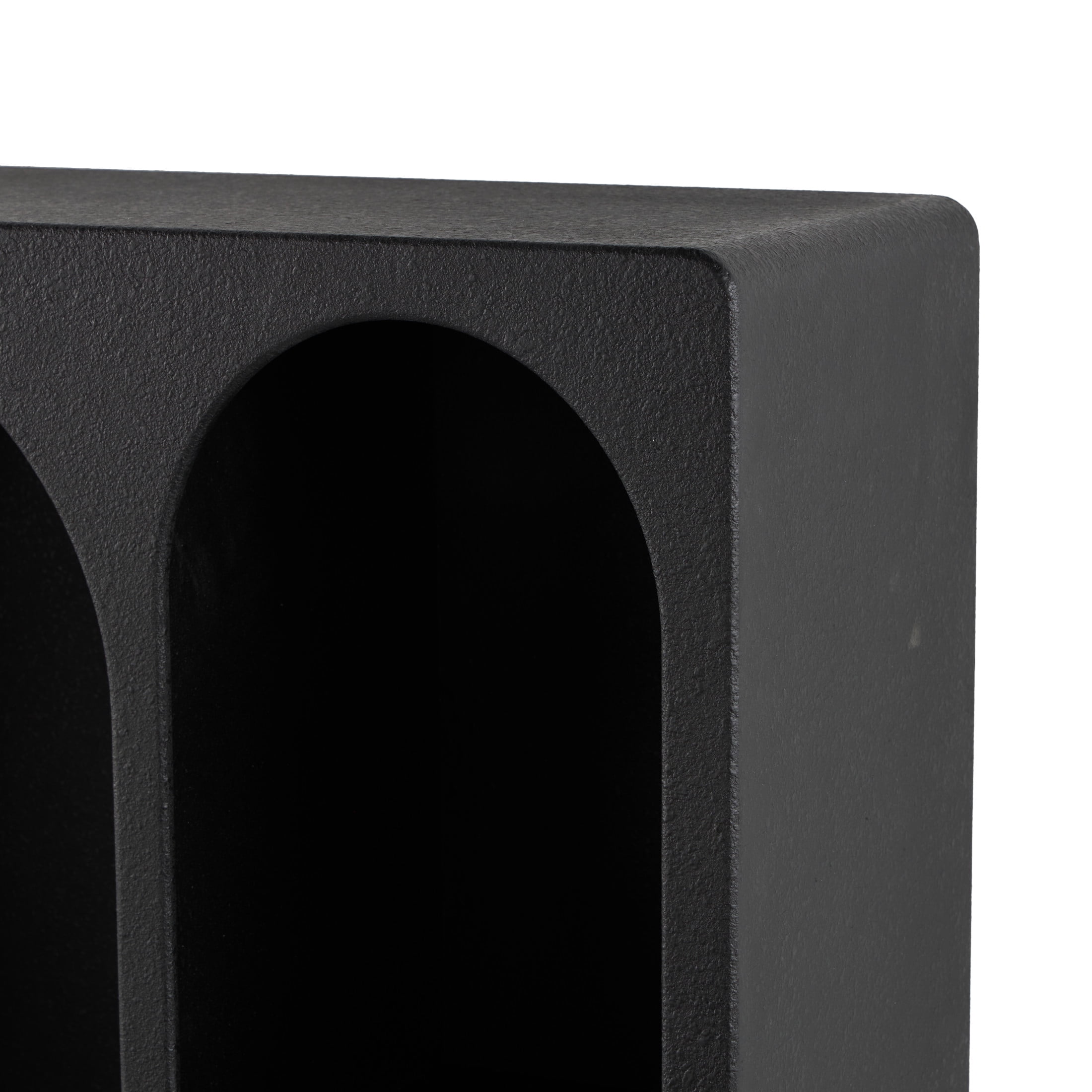 DecMode 24" x 10" 4-Tier Black Geometric Wall Shelf with Arched Block Shapes