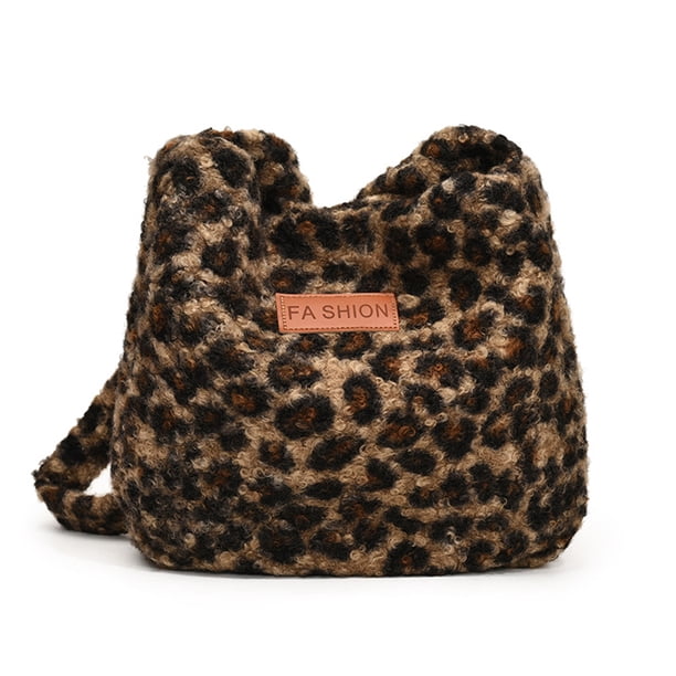 Ladies Faux Fur Bag Casual Leopard Fagbody Bags For Women Bolse Informal