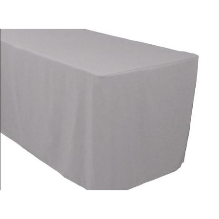 

6 ft. Fitted Polyester Table Cover Wedding Banquet Event Tablecloth 21 COLORS (Color: Grey)