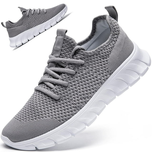 Zapatillas RJYWGS para correr, tenis, gimnasio, sin cordones, gris claro 36