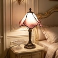 thumbnail image 6 of Toycle Table Lamp Art Stained Glass Decorative LampBedside Lamp For Bedroom Living Room Home(Pink,glass), 6 of 9