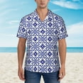 thumbnail image 4 of Daiia Porcelain Chinaware Hawaiian Shirt for Men Gentle Cotton Regular Short Sleeve Casual-X-Large, 4 of 8