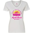 thumbnail image 3 of Inktastic Summer Enjoy the Sunshine Myrtle Beach South Carolina Pink Women's V-Neck T-Shirt, 3 of 5