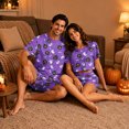 thumbnail image 5 of Halloween Family Matching Pajamas Sets, Halloween Cute Ghost Pumpkin Loungewear, Short Sleeve Top & Elastic Waist Shorts, Halloween Casual Couple PJS Festival for Home Relaxation Wear, 5 of 6