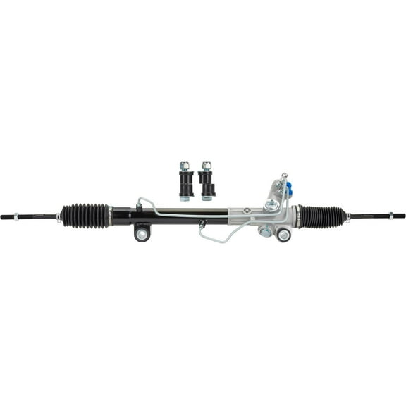 Mustang II Power Steering Rack & Pinion w/ Offset Bushings, 82-88 T-bird Design, AN-6 Fittings, 3/4"-36 Spline Input, Compatible with Original & Aftermarket Crossmembers, 15:1 Ratio
