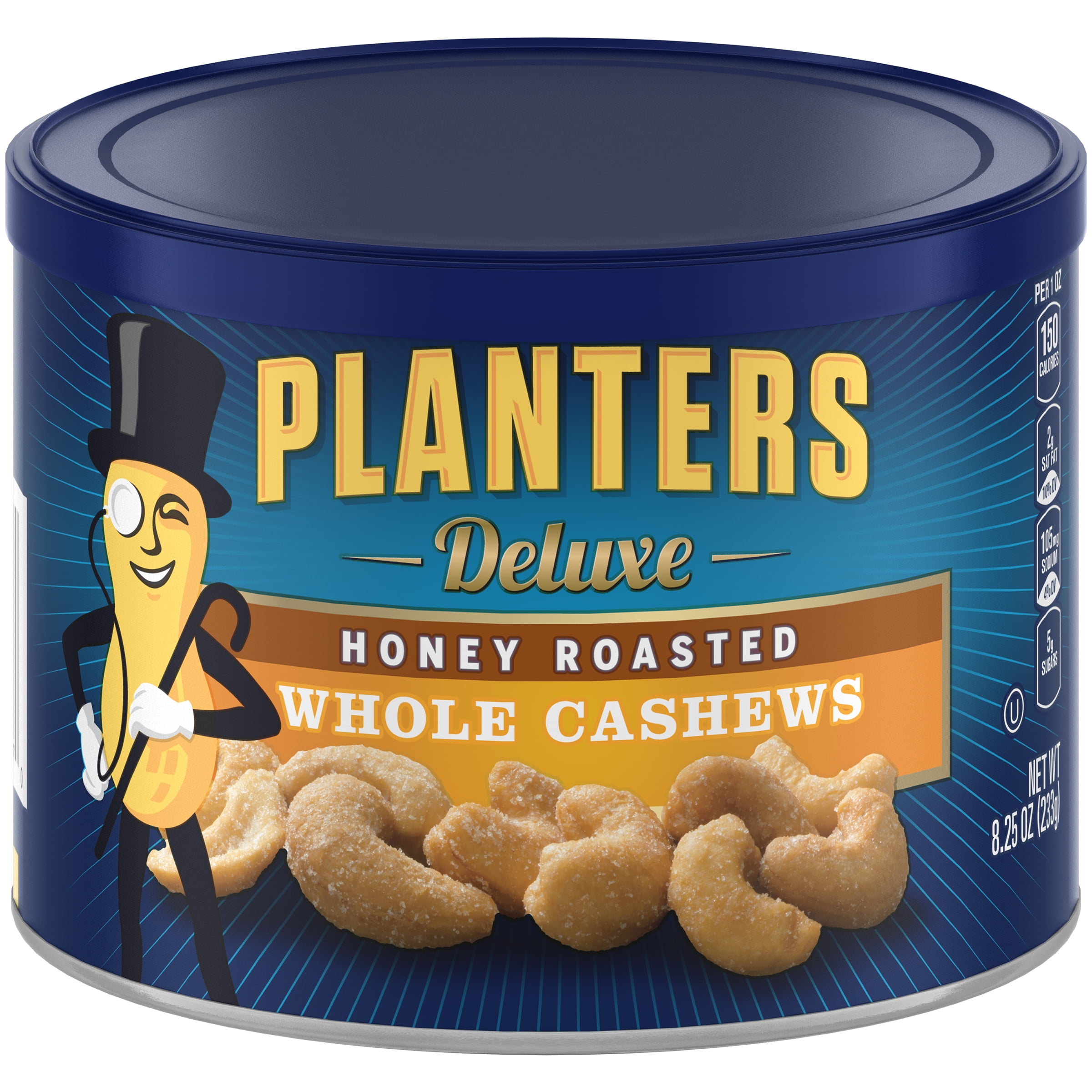 Planters Deluxe Whole Cashews Honey Roasted, 8.25 oz. (Pack of 6