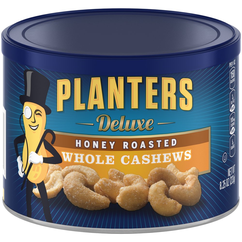 Planters Deluxe Whole Cashews Honey Roasted, 8.25 oz. (Pack of 6