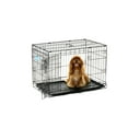 thumbnail image 2 of Carlson Secure Compact Double Door Metal Dog Crate, Medium Breeds Up to 45 Pounds, 30"L x 19"W x 22"H, Includes Divider Panel, Black, 2 of 7