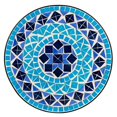 thumbnail image 5 of Mosaic Side Table,14'' Round Small Bistro Table, Indoor End Table,Accent Patio Table with Metal Frame, Black Iron Plant Stand,for Garden Yard Parch Balcony, 5 of 9