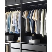Supforce 17-82in Stepless Adjustable Closet Rods for Hanging Clothes, 1.3in Diameter Heavy Duty Closet Hanging Rod, Matte Black
