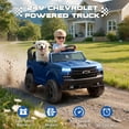 thumbnail image 5 of Chevrolet Silverado 24V Ride on Cars, Real 2 Seat Battery Powered Ride on Toys with Remote Control, 4 Wheels Spring Suspension, LED Light, MP3 Player, Electric Car for Kids Boys Girls Gifts, Blue, 5 of 9