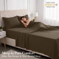 thumbnail image 6 of Lux Decor&nbsp;Twin XL&nbsp;Bed Sheets - 4 Piece Ultra-Soft Microfiber&nbsp;Sheets Set, Deep Pocket Fitted Sheet, Flat Sheet & 2 Pillowcases, Breathable Hotel Luxury, OEKO-TEX Certified, Brown, 6 of 10