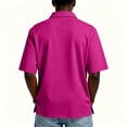 thumbnail image 5 of Lumtrix Men's Polo Shirts Short Sleeve Cotton Casual Button Tee Classic Loose Fit Collared Golf Tops Purple 2XL, 5 of 8