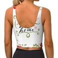 thumbnail image 3 of Haiem Home Sweet Home Floral Pattern Womens Sports Bra - U Neck Padded Low Impact Yoga Bra Workout Crop Top Gym Moisture-Wicking Workout Vest -Large, 3 of 9