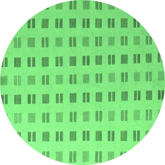 Ahgly Company Indoor Round Solid Emerald Green Modern Area Rugs, 5' Round