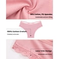thumbnail image 6 of Finetoo 10 Pack Cotton Underwear for Women Criss Cross Lace Trim Low Rise Cheeky Bikini Panties M, 6 of 6