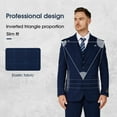 thumbnail image 2 of Antonio Uomo Men’s Plaid Suit Set – Slim Fit 3 Piece Blazer Two Button Jacket Vest Pants for Formal Business Wedding Party Prom Elegant Dress Suits Navy 52, 2 of 6