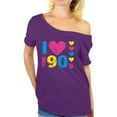 thumbnail image 1 of Awkward Styles I Love the 90's Off The Shoulder Tops T Shirt for Women 90s Lover T-Shirt 90s Women's Off the Shoulder Shirts I Love the 90's Tee Shirt for Party 90s Disco Outfit for Women, 1 of 4