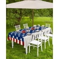 thumbnail image 3 of 4th of July Tablecloth with Umbrella Hole and Zipper Patriotic Freedom Stars Outdoor Tablecloths 60x102 Table Cloths Red White and Blue Stripes Patio Table Cloth Cover for Independence Day Garden, 3 of 6