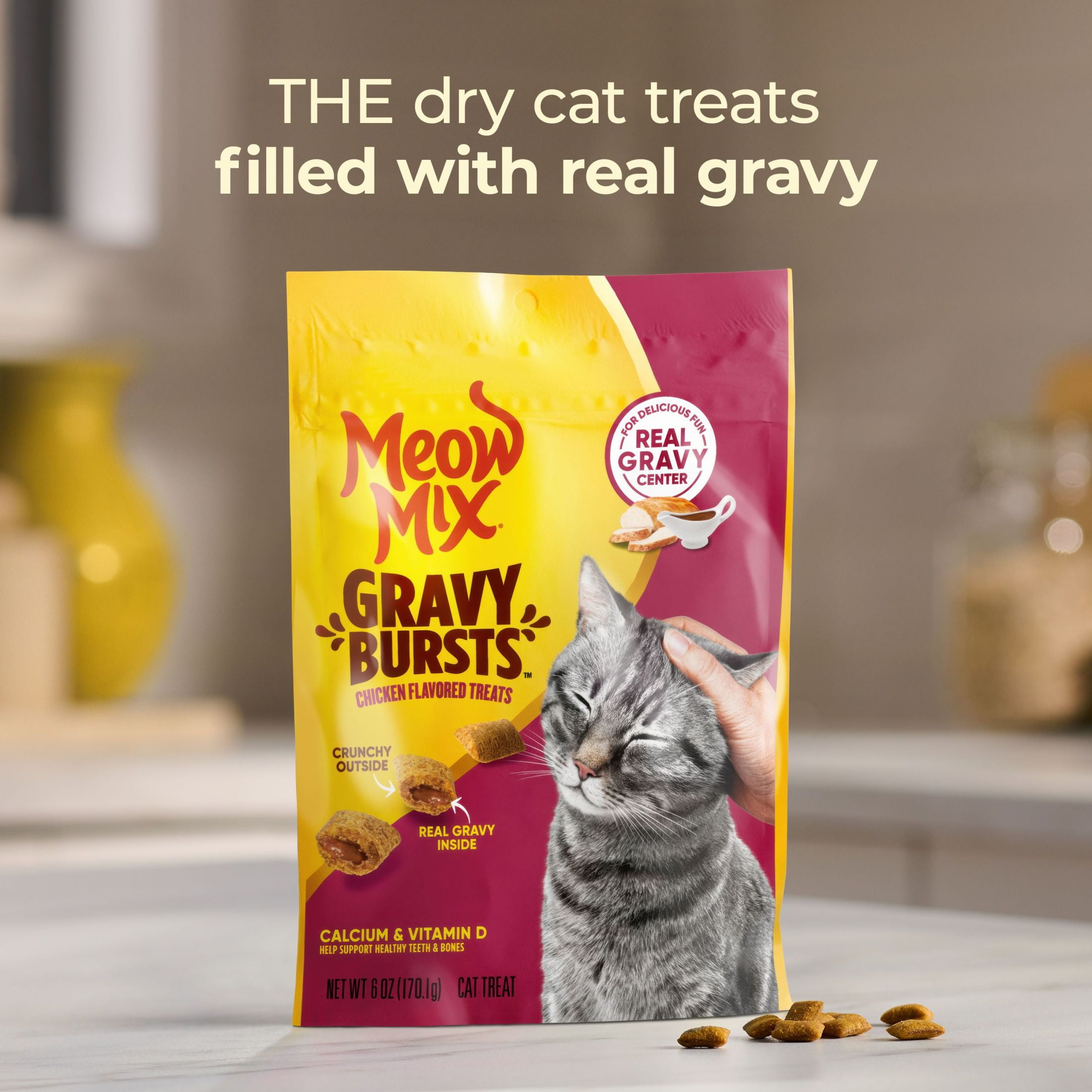 Meow Mix 6.3 Ounce Gravy Burst Chicken Cat Treat
