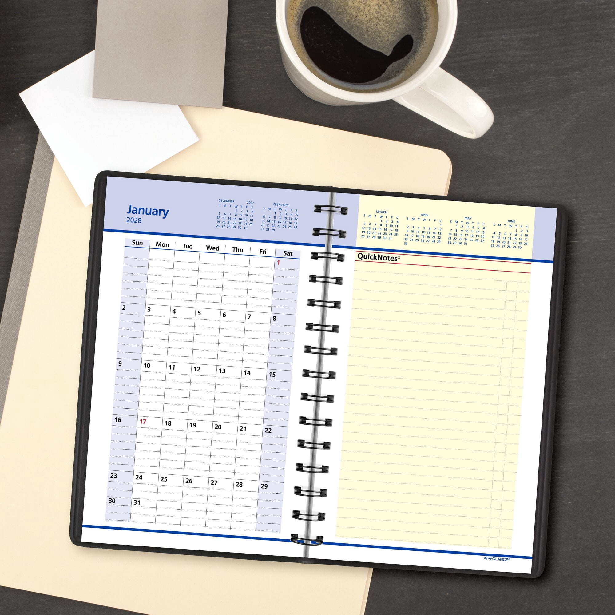 AT-A-GLANCE QuickNotes 2027 Weekly Monthly Appointment Book Planner Black Small